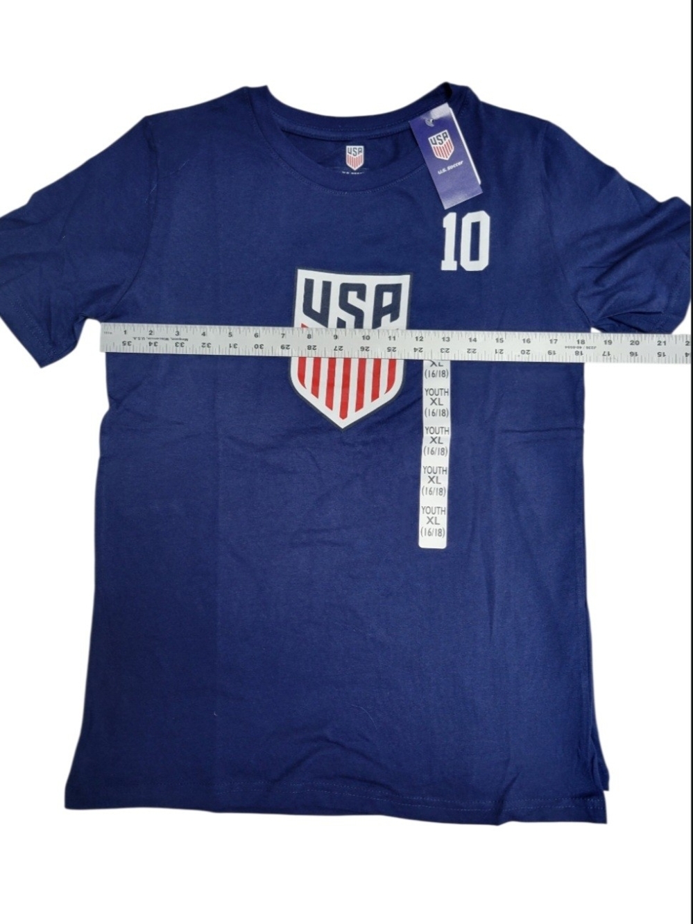 NWT USA Soccer Christian Pulisic #10 Youth XL (16/18) T-Shirt + TeenyMates - Picture 5 of 6
